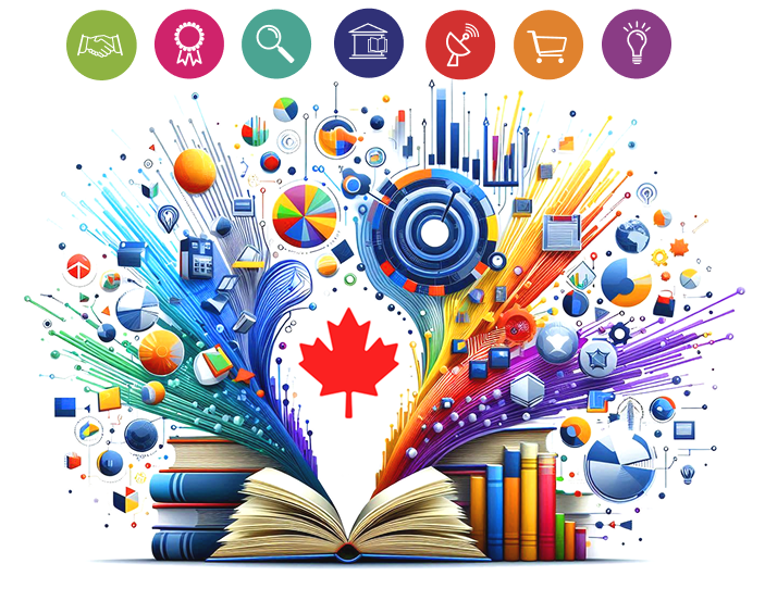 A decorative graphic showing stylized plants in jars.